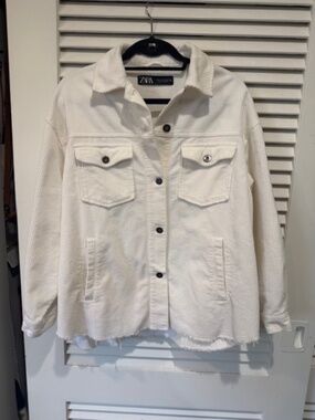 Zara white corduroy shirt/Jacket